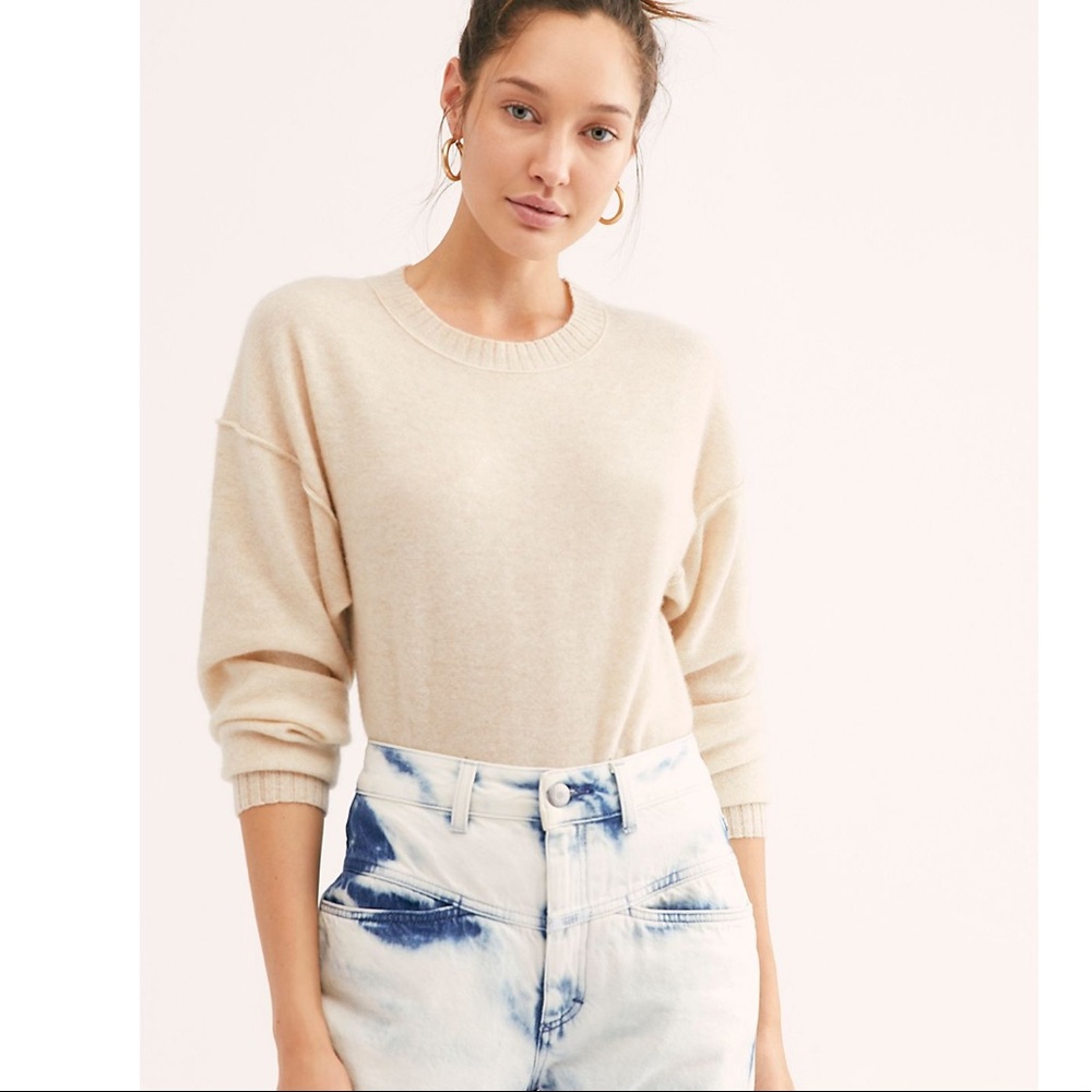 Free People Break Of Dawn Ivory Cashmere Sweater - WITH TAGS
